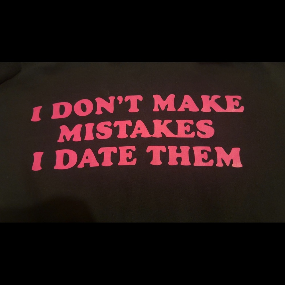 Black Hoodie with Pink Graphic Text